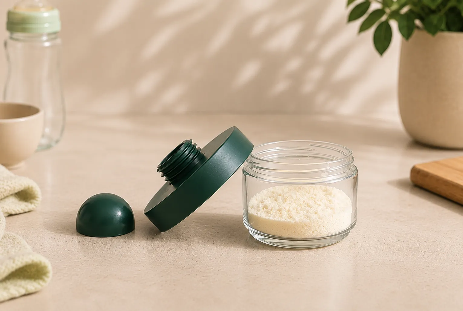 Détail pot individuel en verre BeDose